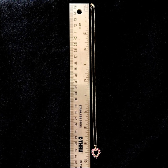 Dainty 10k Gold Necklace and Heart Pendant - Picture 3 of 4